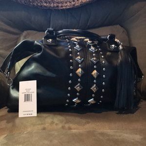Steve Madden Black BJasper Tote with Studs
